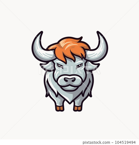 Ox hand-drawn illustration. Ox. Vector doodle style cartoon illustration 104519494