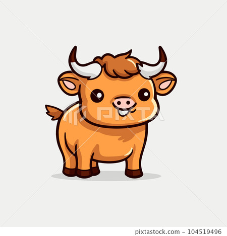 Ox hand-drawn illustration. Ox. Vector doodle style cartoon illustration 104519496