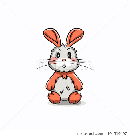 Bunny hand-drawn illustration. Bunny. Vector doodle style cartoon illustration 104519497
