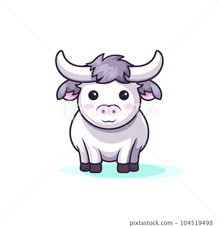 Ox hand-drawn illustration. Ox. Vector doodle style cartoon illustration 104519498