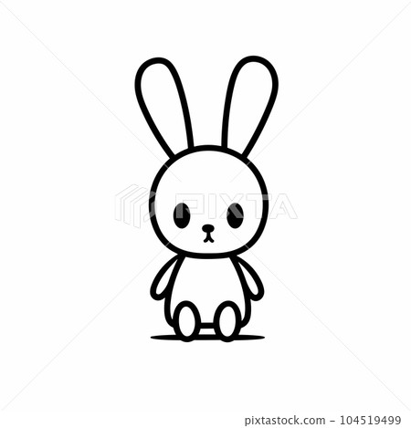 Bunny hand-drawn illustration. Bunny. Vector doodle style cartoon illustration 104519499