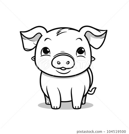 Pig hand-drawn illustration. Pig. Vector doodle style cartoon illustration Pig hand-drawn illustration. Pig. Vector doodle style cartoon illustration 104519500