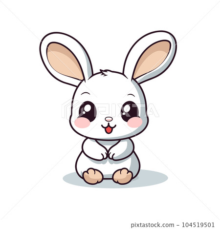 Bunny hand-drawn illustration. Bunny. Vector doodle style cartoon illustration Bunny hand-drawn illustration. Bunny. Vector doodle style cartoon illustration 104519501