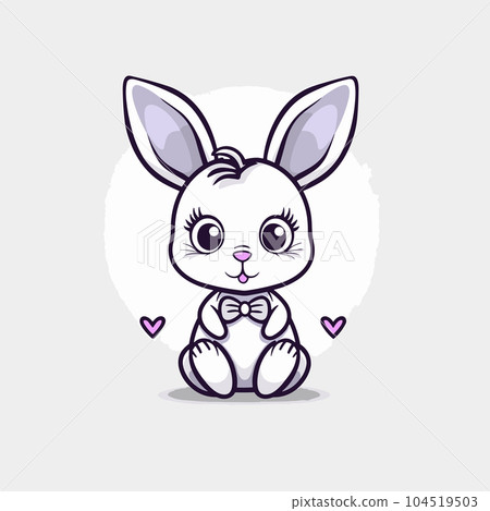 Bunny hand-drawn illustration. Bunny. Vector doodle style cartoon illustration Bunny hand-drawn illustration. Bunny. Vector doodle style cartoon illustration 104519503