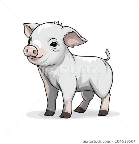Pig hand-drawn illustration. Pig. Vector doodle style cartoon illustration Pig hand-drawn illustration. Pig. Vector doodle style cartoon illustration 104519504