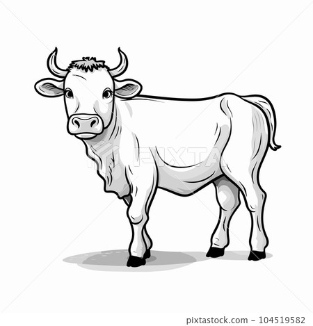 Cow hand-drawn illustration. Cow. Vector doodle style cartoon illustration Cow hand-drawn illustration. Cow. Vector doodle style cartoon illustration 104519582