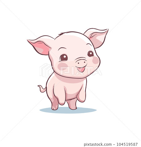 Piglet hand-drawn illustration. Piglet. Vector doodle style cartoon illustration 104519587