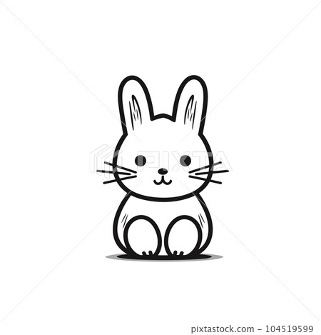 Rabbit hand-drawn illustration. Rabbit. Vector doodle style cartoon illustration 104519599