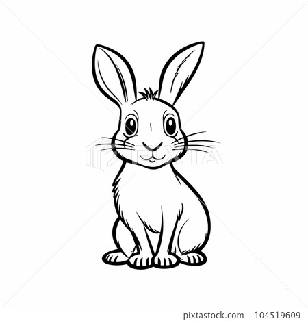 Rabbit hand-drawn illustration. Rabbit. Vector doodle style cartoon illustration Rabbit hand-drawn illustration. Rabbit. Vector doodle style cartoon illustration 104519609
