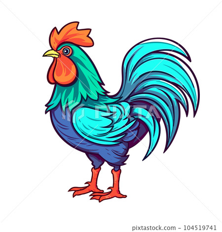 Rooster hand-drawn illustration. Rooster. Vector doodle style cartoon illustration 104519741