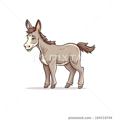 Donkey Jenny hand-drawn illustration. Donkey Jenny. Vector doodle style cartoon illustration Donkey Jenny hand-drawn illustration. Donkey Jenny. Vector doodle style cartoon illustration 104519744