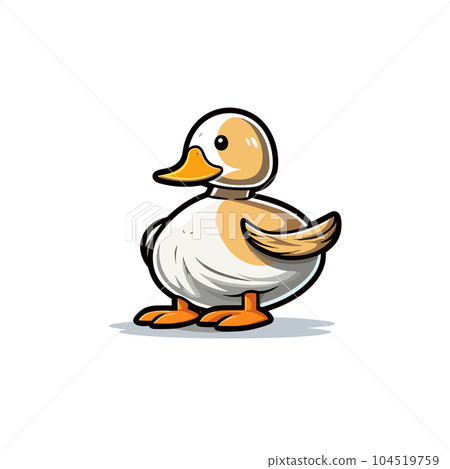 Duck hand-drawn illustration. Duck. Vector doodle style cartoon illustration Duck hand-drawn illustration. Duck. Vector doodle style cartoon illustration 104519759