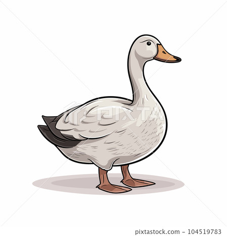Duck hand-drawn illustration. Duck. Vector doodle style cartoon illustration 104519783