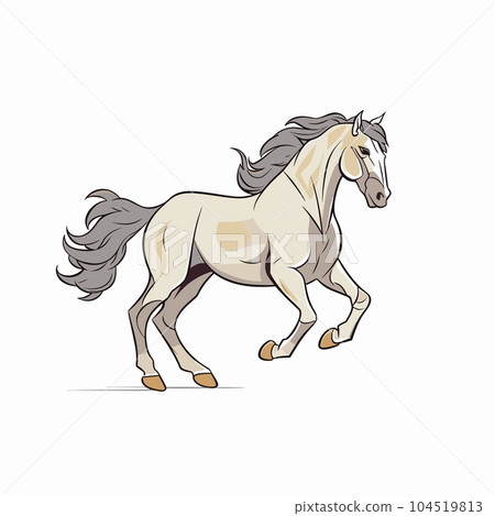 Stallion hand-drawn illustration. Stallion. Vector doodle style cartoon illustration Stallion hand-drawn illustration. Stallion. Vector doodle style cartoon illustration 104519813