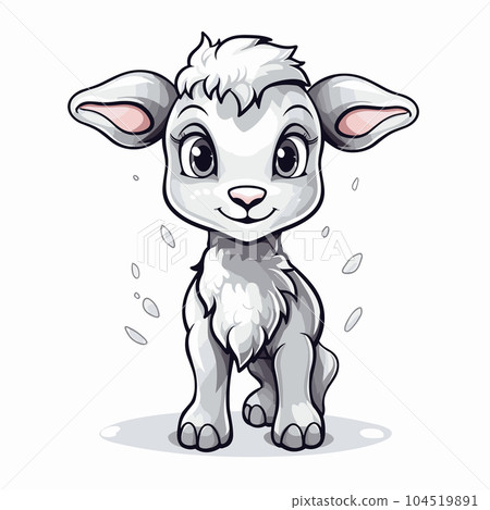 Cute sketch draw goat face Royalty Free Vector Image