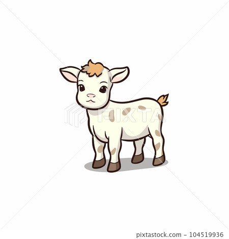 Heifer hand-drawn illustration. Heifer. Vector doodle style cartoon illustration 104519936