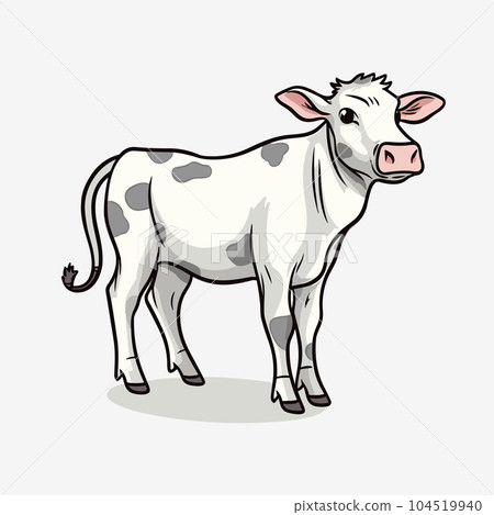 Heifer hand-drawn illustration. Heifer. Vector doodle style cartoon illustration 104519940