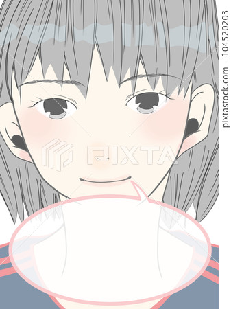 可愛的長發女孩插畫素材(6) 可愛的長發女孩插畫素材(6) 104520203