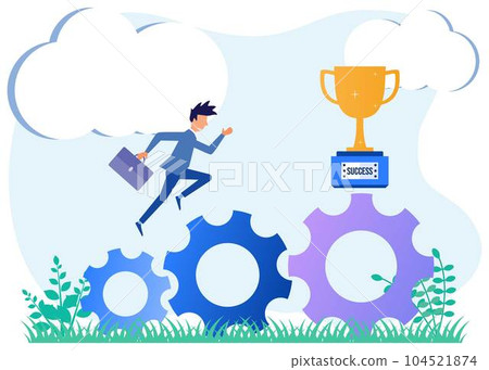 Illustration vector graphic cartoon character of Achieving goals 104521874
