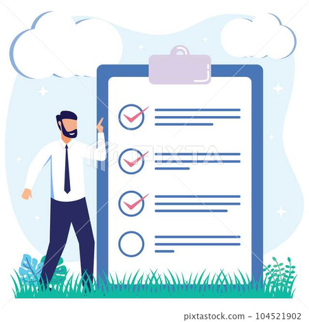 Illustration vector graphic cartoon character of checklist 104521902