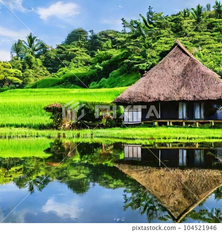 Private house with thatched roof 104521946