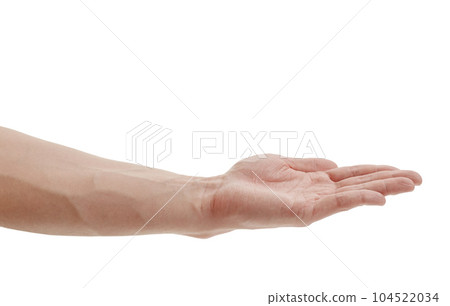 Man hand to hold something isolated on white background Man hand to hold something isolated on white background 104522034