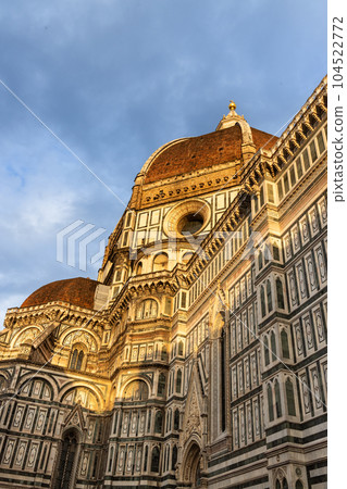 Closeup of Santa Maria del Fiore or popularly known as Duomo of Florence is popular historic attraction in Florence, Italy 104522772