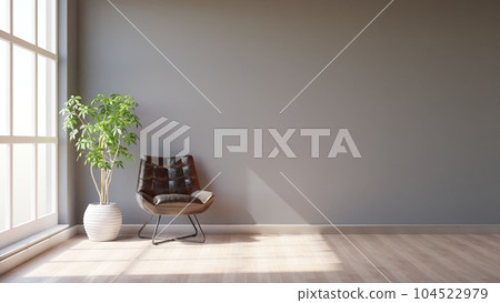 寬牆室內 3D 插圖 104522979