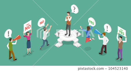 3D Isometric Flat Vector Conceptual Illustration of Persuasion 104523140