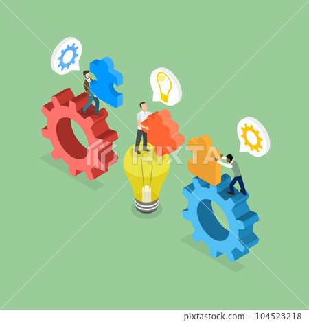 3D Isometric Flat Vector Conceptual Illustration of Intermediary 104523218