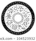 太陽系行星的線圖插圖 104523932
