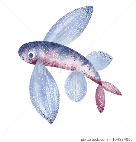 Watercolor illustrations of underwater marine animals octopus, seahorse, crab, starfish, jellyfish. Marine inhabitants of the underwater world. illustration, education, postcard, sticker, sublimation. 104524093