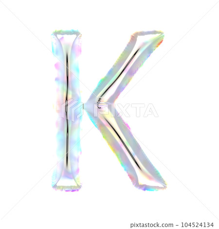 大寫 K。肥皂泡顏色的氣球人物 大寫 K。肥皂泡顏色的氣球人物 104524134