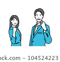 Male and female person icon guts pose illustration 104524223