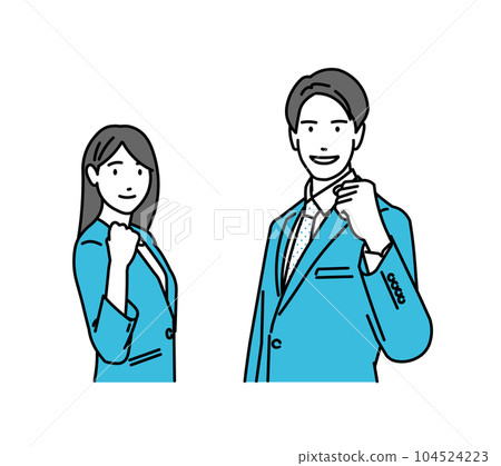男性和女性人物圖標膽量構成圖 104524223