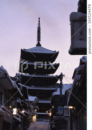 Five-storied pagoda in snow (before dawn) Five-storied pagoda in snow (before dawn) 104524479
