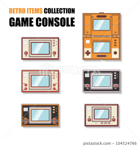 Vector illustration of various retro game machines 104524766