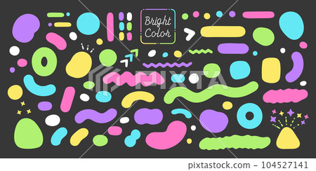 Hand drawn bright colored simple and cute abstract shapes - set of colorful loose decorations 104527141