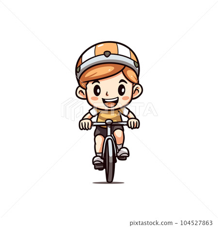 Road cyclist hand-drawn illustration. Cyclist. Vector doodle style cartoon illustration 104527863