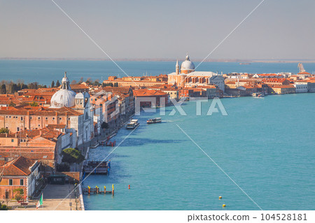 Giudecca canal in Venice lagoon. Giudecca canal in Venice lagoon. 104528181