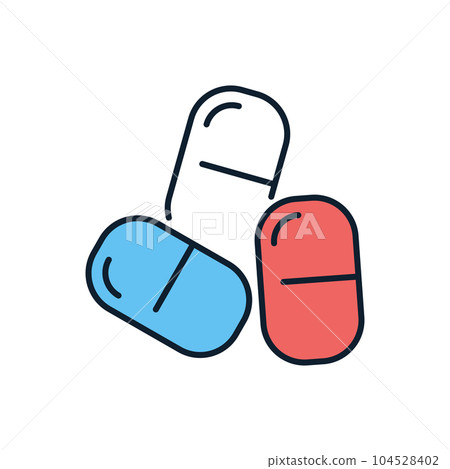 Pills related vector icon. Pills related vector icon. 104528402