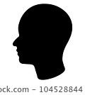 Human brain medical vector icon on white background. Human brain symbol. black and white Icon brain. 104528844