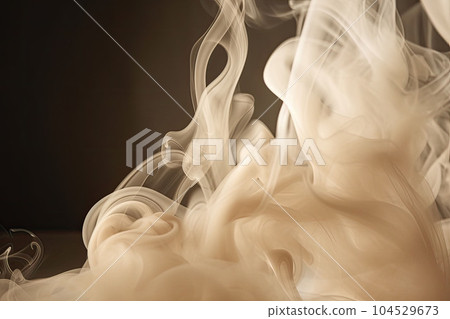 Light background with puffs of ivory smoke. Smoke whiffs and swirls. Generative AI 104529673