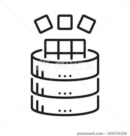 Database storage service, network server line icon. Cloud computing or web storage center, networking service, datacenter thin line vector pictogram. Hosting server service outline symbol or sign Database storage service, network server line icon. Cloud computing or web storage center, networking service, datacenter thin line vector pictogram. Hosting server service outline symbol or sign 104530200