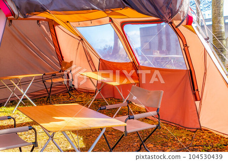 [Camping material] Autumn camp scenery [Nagano Prefecture] 104530439