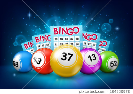 Lottery balls and bingo tickets. Gamble jackpot... - Stock Illustration  [104530978] - PIXTA