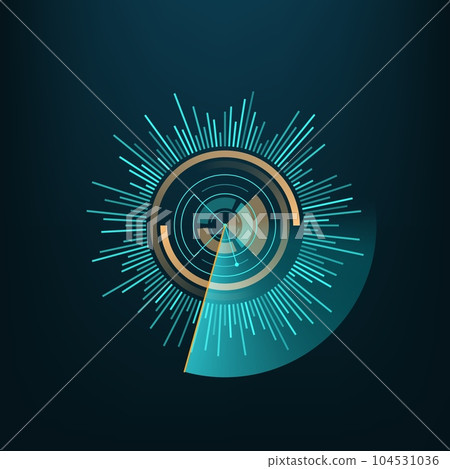 HUD round circle, digital technology interface or game UI, vector data graphic chart. Futuristic space tech graph diagram circle for infographic element, HUD hologram for information data screen HUD round circle, digital technology interface or game UI, vector data graphic chart. Futuristic space tech graph diagram circle for infographic element, HUD hologram for information data screen 104531036