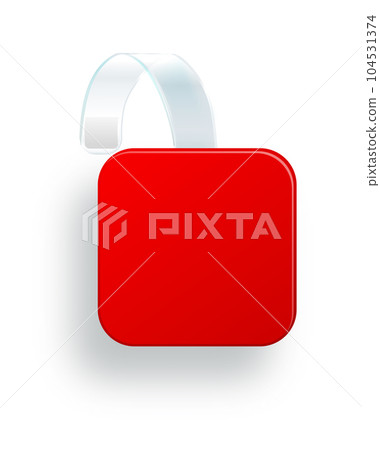 Sale Point Tag. Clear Red Round Supermarket Shelf Wobbler Label. Vector 104531374