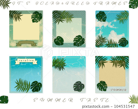 Frame material [Palm, Monstera, Sea] Message card (・∀・) 104531547