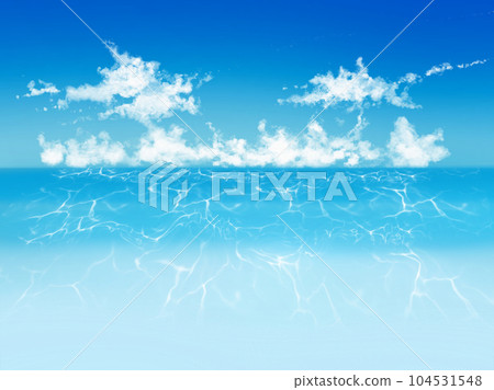Summer sea and blue sky illustration material (・∀・) Part 3 104531548